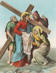 Station VI Veronica Presents a Handkerchief to Christ