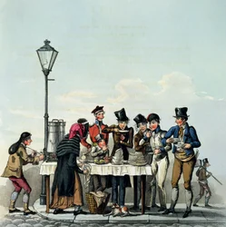 Street Breakfast engraved by G.Hunt