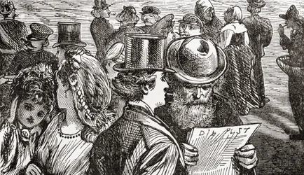 Street scene in 19th century Berlin, Germany, from Ward and Lock