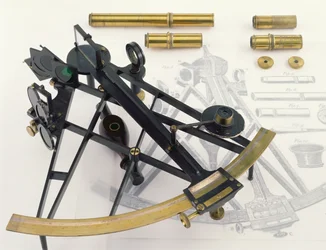 Ten Inch Sextant, probably by George Adams, signed by the dealer William Healer
