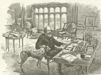 Tennyson in his library