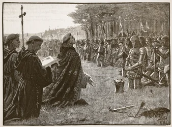 Thanksgiving of the English Army after the Battle of Agincourt, 25th October 1415 (Illustration from Cassell