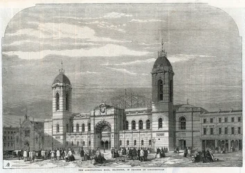 The Agricultural Hall in Islington in the Process of Construction