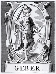 The Alchemist Geber (14th Century) Illustration from Science and Literature in the Middle Ages and the Renaissance, Written and Engraved by Paul Lacroix, 1878