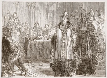 The Archbishops of York and Canterbury before the Parliament at Westminster Abbey