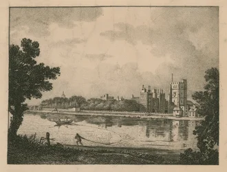 The Archiepiscopal Palace of Lambeth (from a Picture by Marlow)