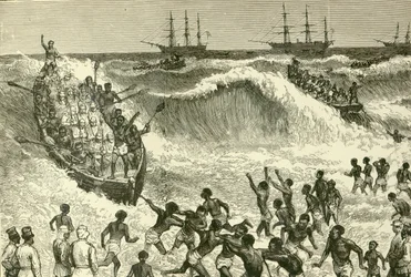 The Ashantee War, (landing Troops on the Gold Coast)