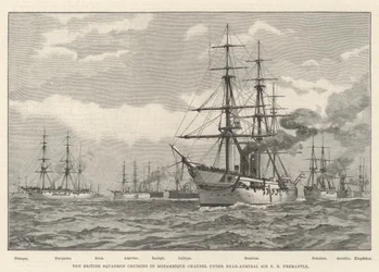 The British Squadron cruising in Mozambique Channel under Rear-Admiral Sir E R Fremantle