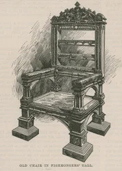 The City Guilds: The Fishmongers Company: Old Chair in Fishmongers Hall