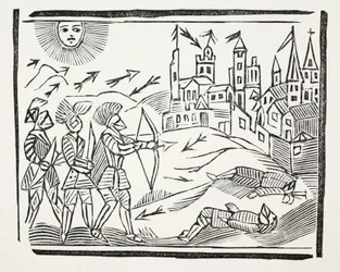 The Conquest of France With the Life and Glorious Actions of Edward the Black Prince, illustration from Chap-books of the Eighteenth Century by John Ashton, published 1882