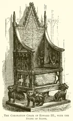 The Coronation Chair of Edward III., with the Stone of Scone
