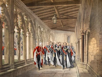 The Deans Cloister, Windsor, 10th March, 1863, from A Memorial of the Marriage of Edward VII and Alexandra of Denmark