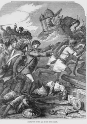 The Defeat of Hyder Ali by Sir Eyre Coote in 1781 (engraving)
