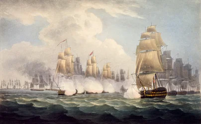 The Defeat of the French under Linois by Commodore Dances Squadron, February 15th 1804, from The Naval Chronology of Great Britain, by J. Ralfe