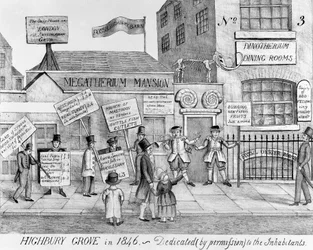 The Dinotherium Dining Rooms of Highbury Grove, 1846