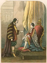 The Duke of Northumberland persuading Edward VI to change the succession
