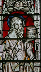 The East window depicting an Apostle (St Matthew?)