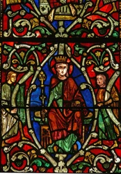 The East window depicting the Virgin Mary on the Tree of Jesse