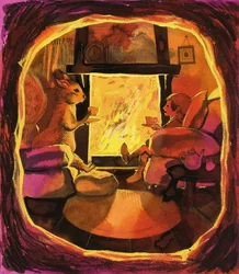 The Elf and Squirrel Celebrate Opening Some Nuts