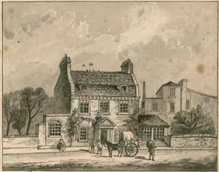 The Farthing Pie House, London, Original Drawing Dated 1820