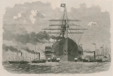 The Great Eastern rounding the point opposite Blackwall