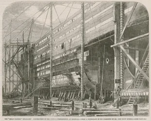 The Great Eastern steam ship; Construction of the central compartment at Millwall