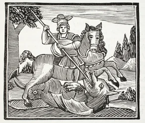 The Life and Death of St George, the Noble Champion of England, illustration from Chap-books of the Eighteenth Century by John Ashton, pub. 1882