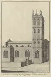 The North West Prospect of the Parish Church of St Alban in Wood Street, London