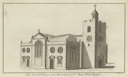 The North West Prospect of the Parish Church of St Mary Whitechapel, London