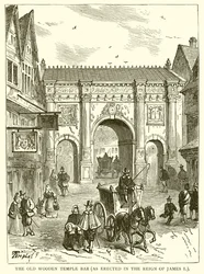 The Old Wooden Temple Bar (as Erected in Reign of James I)