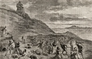 The Persecution and Massacre of the Christians on the Island of Madagascar in 1849, c.1865