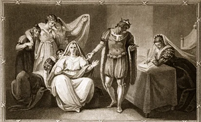 The Queen Dowager Putting Herself and Her Daughters under the Protection of Richard III, Illustration from David Hume