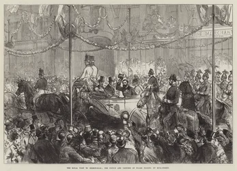 The Royal Visit to Birmingham, the Prince and Princess of Wales passing up Bull-Street