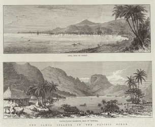 The Samoa Islands, in the Pacific Ocean
