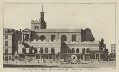 The South-east Prospect of the Church of St Dunstan in the West, London