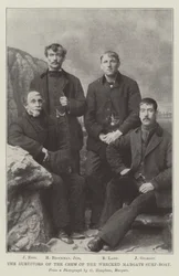 The Survivors of the Crew of the Wrecked Margate Surf-Boat (engraving)