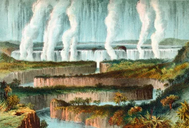 The Victoria Falls or Mosi-oa-Tunya, Zambezi River, Zimbabwe, Southern Africa in the 19th Century