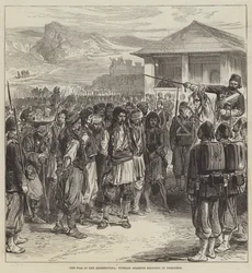 The War in the Herzegovina, Turkish Soldiers bringing in Prisoners