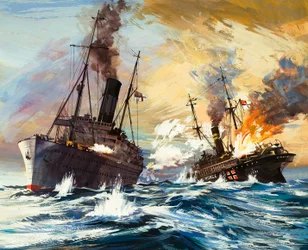 The Battle Between the British Alcantara and German Grail in World War I