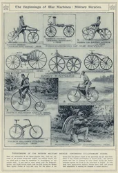 The beginnings of war machines, military bicycles, forerunners of the modern military bicycle, continuous evolutionary stages