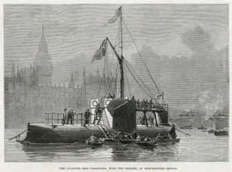 The Cylinder Ship Cleopatra, with the Obelisk, at Westminster Bridge