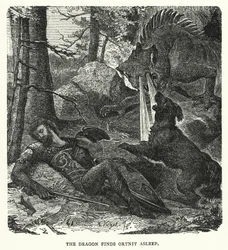 The dragon finds Ortnit asleep