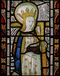 The east window depicting St Helen