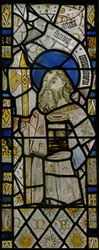 The east window depicting St Matthew