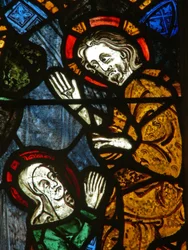 The east window depicting a scene from the life of St Mary Magdalene - Noli me Tangere