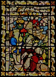 The east window depicting the Adoration of the Magi
