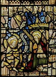The east window depicting the Annunciation