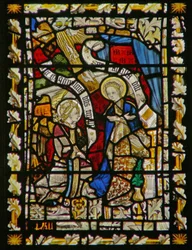 The east window depicting the Annunciation