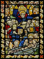 The east window depicting the Entombment