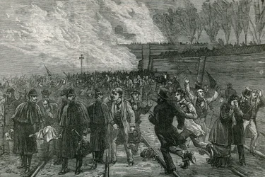 The fatal railway accident at Canonbury, bringing the wounded out of the tunnel